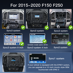 Ford F-150 12-inch SYNC 3 touchscreen upgrade features and factory system compatibility