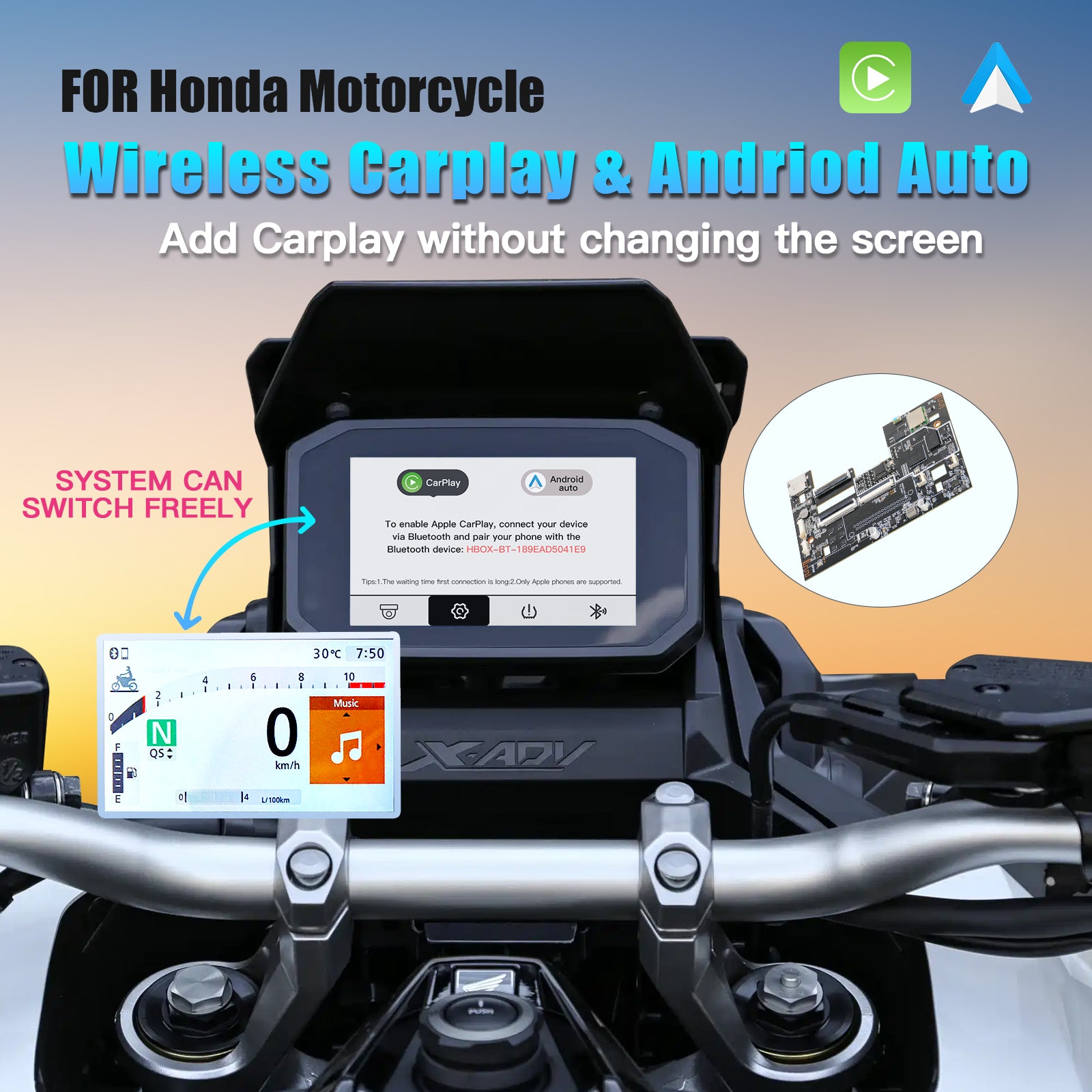 2024-2026 Honda Motorcycle Carplay Module