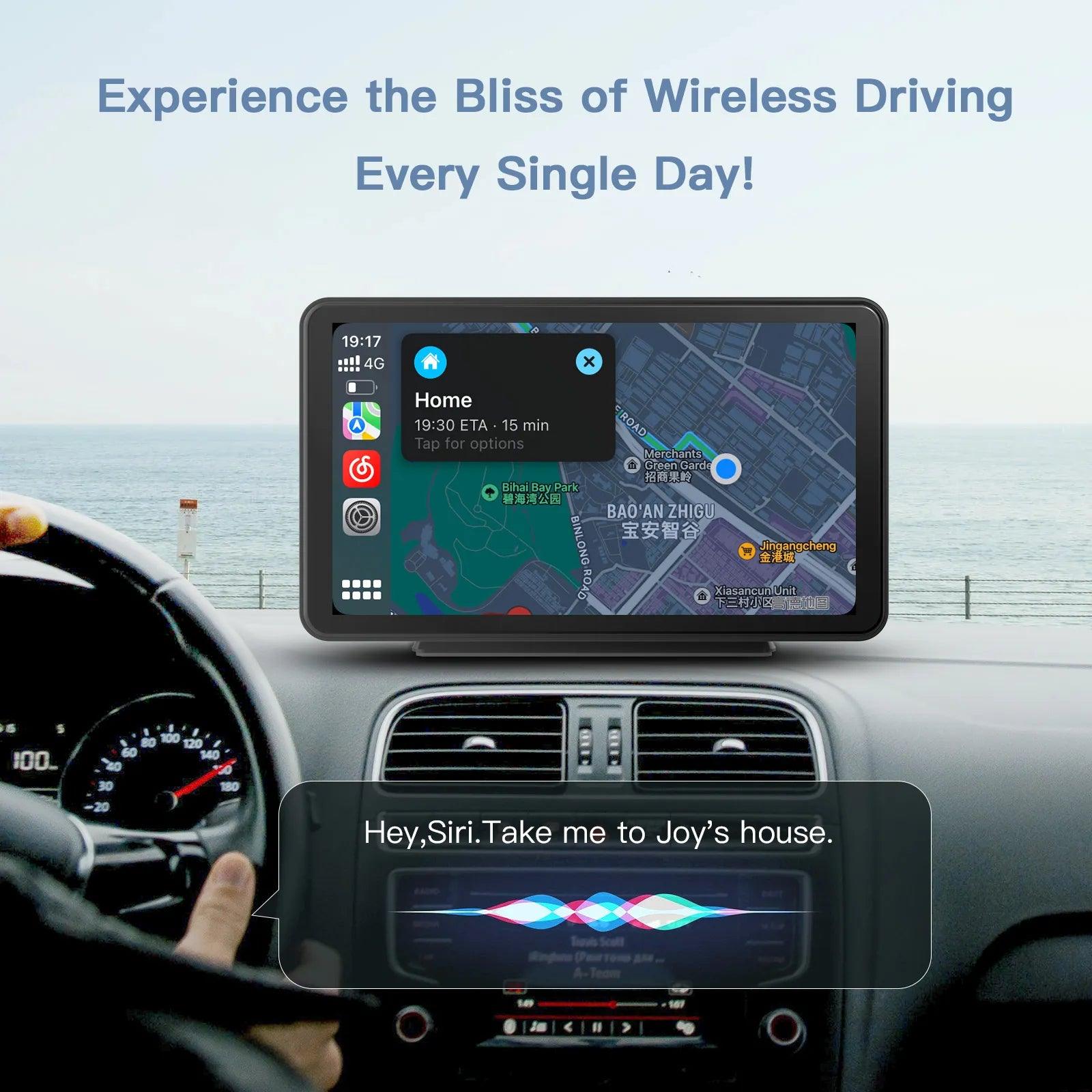 Carplay sans fil Android Auto Portable Installation facile Écran de voiture  Écran intelligent Stéréo pour 12V 24V VAN Écran tactile IPS de 7 pouces