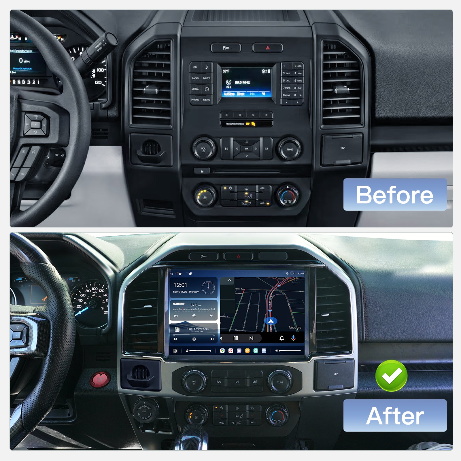 For Ford F150 F250 2015–2020 12" Android 13 Car Radio Upgrade | Compatible with SYNC1 SYNC2 SYNC3