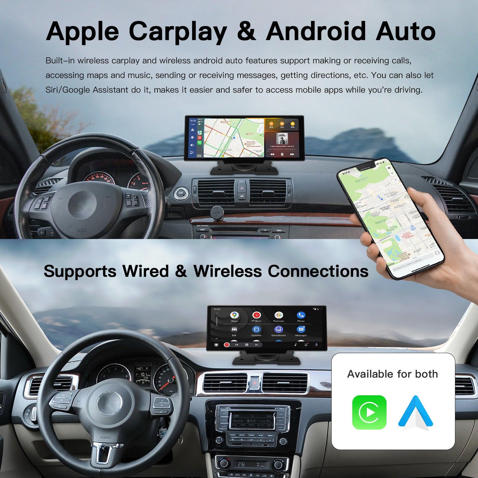 Bildschirm 9 Zoll Carplay und Android Auto wireless + hinten