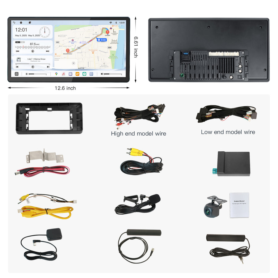 CarABC 13.2" Android 13 Car stereo Retains Sync3 for Ford Maverick 2022 - 2024 Wireless CarPlay & Android Auto CarRadio Upgrade