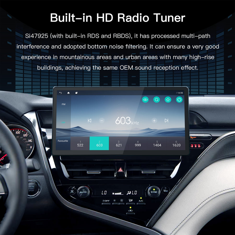 Carabc 13.2" Android 13 Car Stereo for Toyota Camry 2021–2024 Wireless CarPlay & Android Auto Car Radio Upgrade