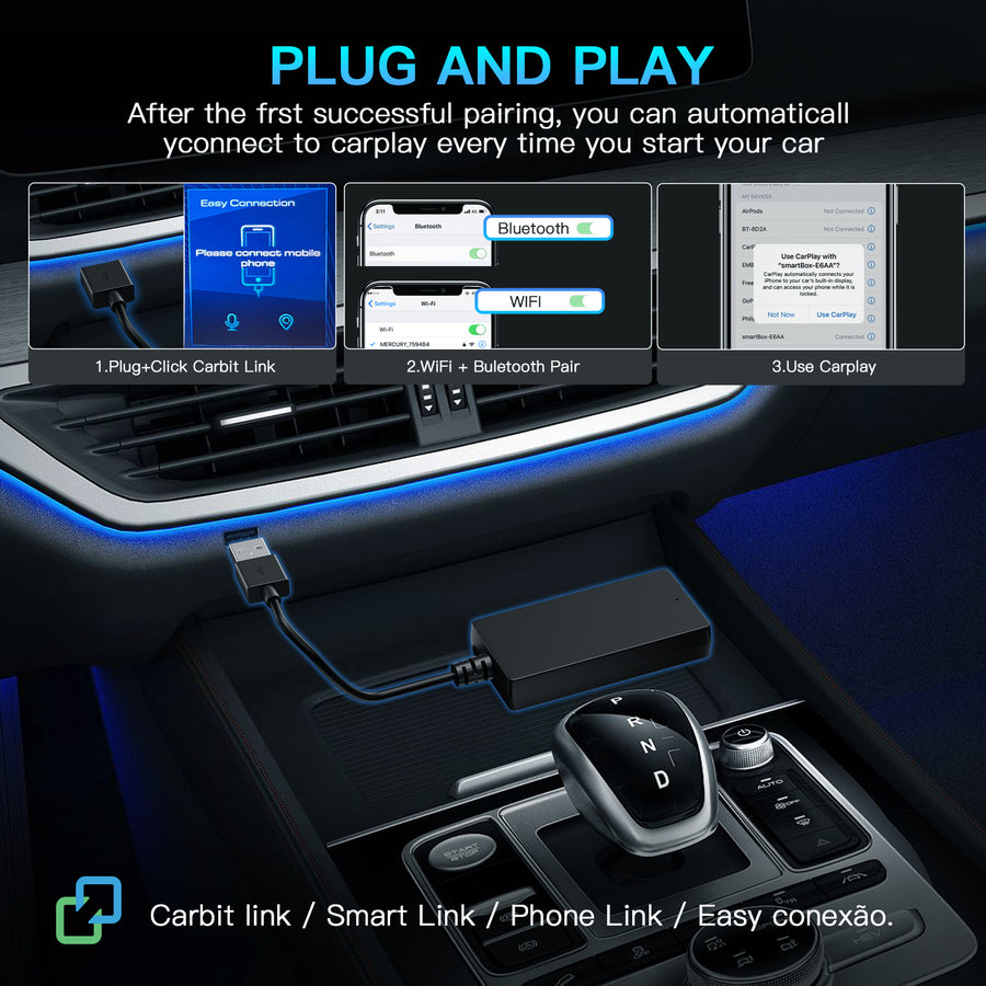 Carabc CB11 Wireless CarPlay & Android Auto Adapter for Chery, Jetway, Geely, GAC