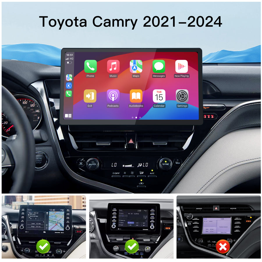 Carabc 13.2" Android 13 Car Stereo for Toyota Camry 2021–2024 Wireless CarPlay & Android Auto Car Radio Upgrade