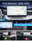 Carabc 13.2" Android 13 Car stereo Retains Sync3 for Ford Maverick 2022 - 2024 Wireless CarPlay & Android Auto CarRadio Upgrade