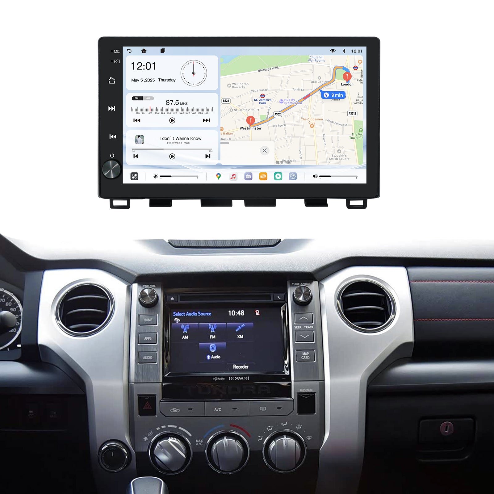 Carabc 10.2''Android 13 Car Stereo for Toyota Tundra 2014-2019 Wireless CarPlay & Android Auto Car Radio Upgrade