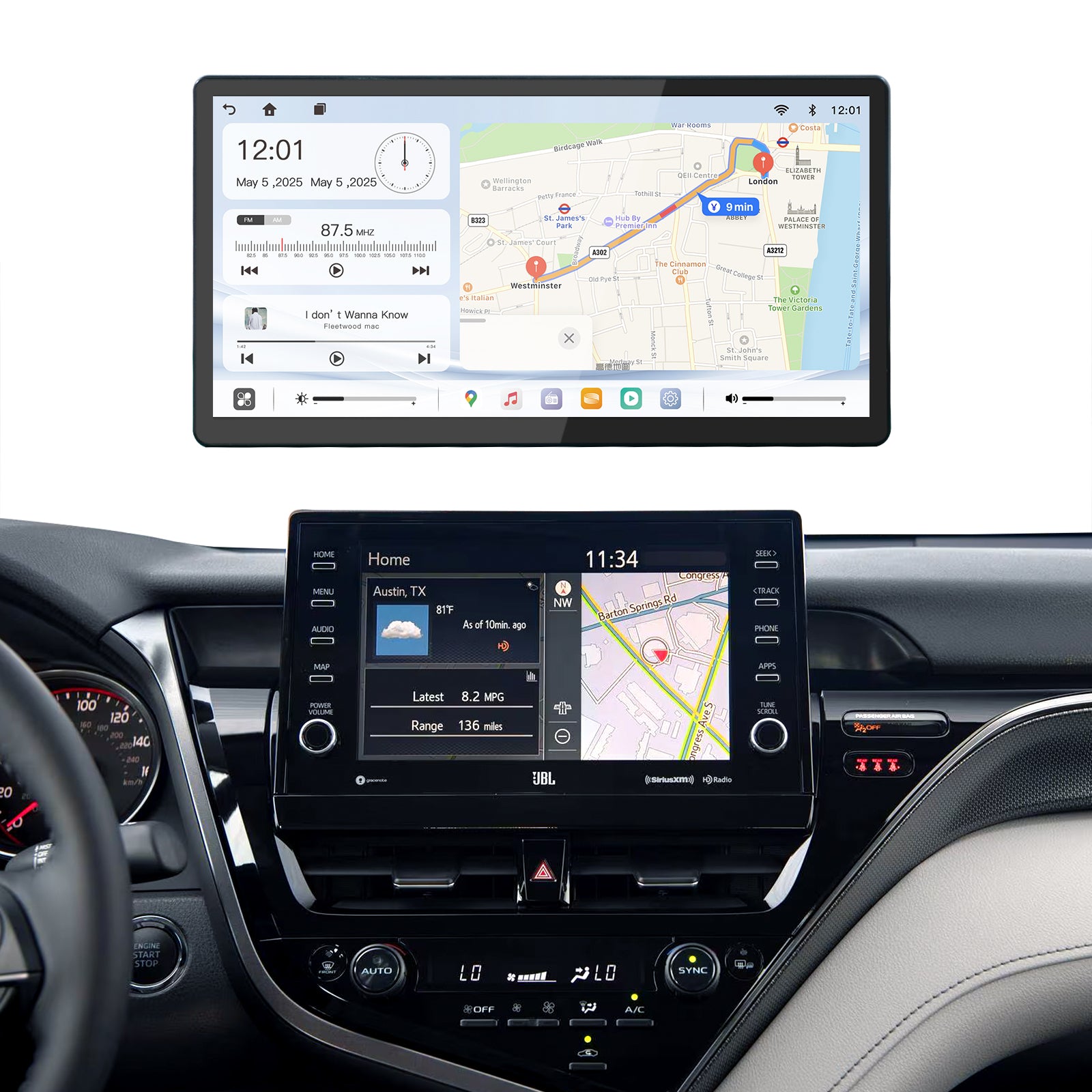 Carabc 13.2" Android 13 Car Stereo for Toyota Camry 2021–2024 Wireless CarPlay & Android Auto Car Radio Upgrade