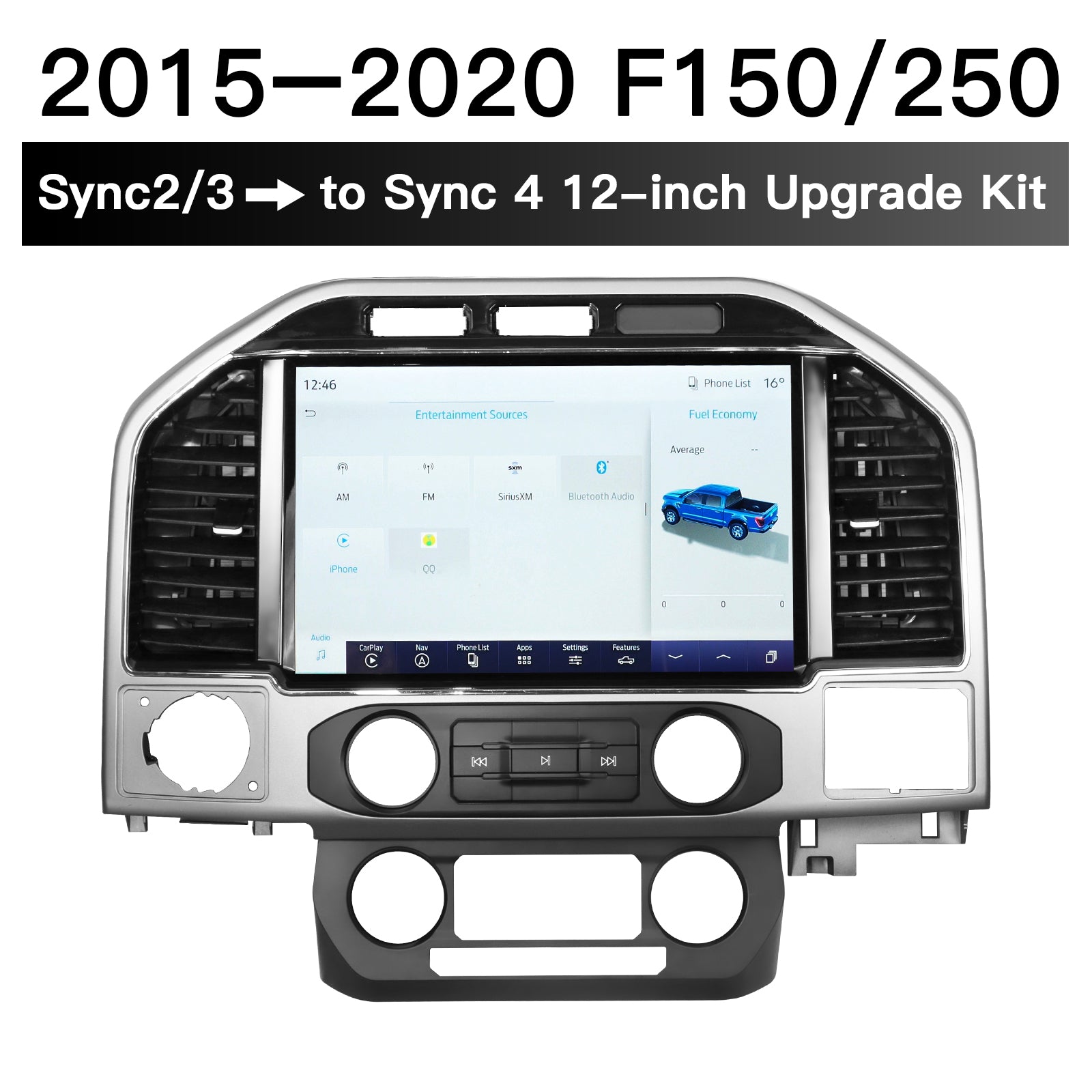 For Ford F150 F250 2015-2020 Upgrade to Sync4 with 12'' Screen Upgrade kits