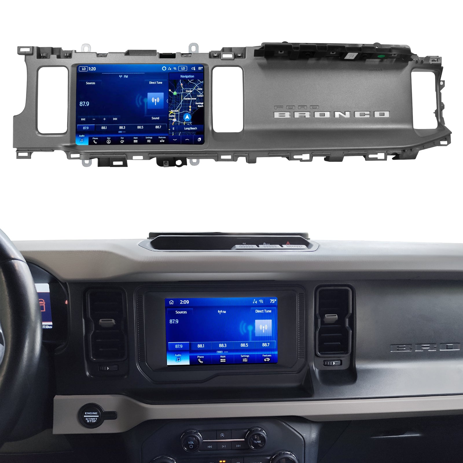 2021-2024 Bronco Sync4 Upgrade 8'' to 12'' Screen