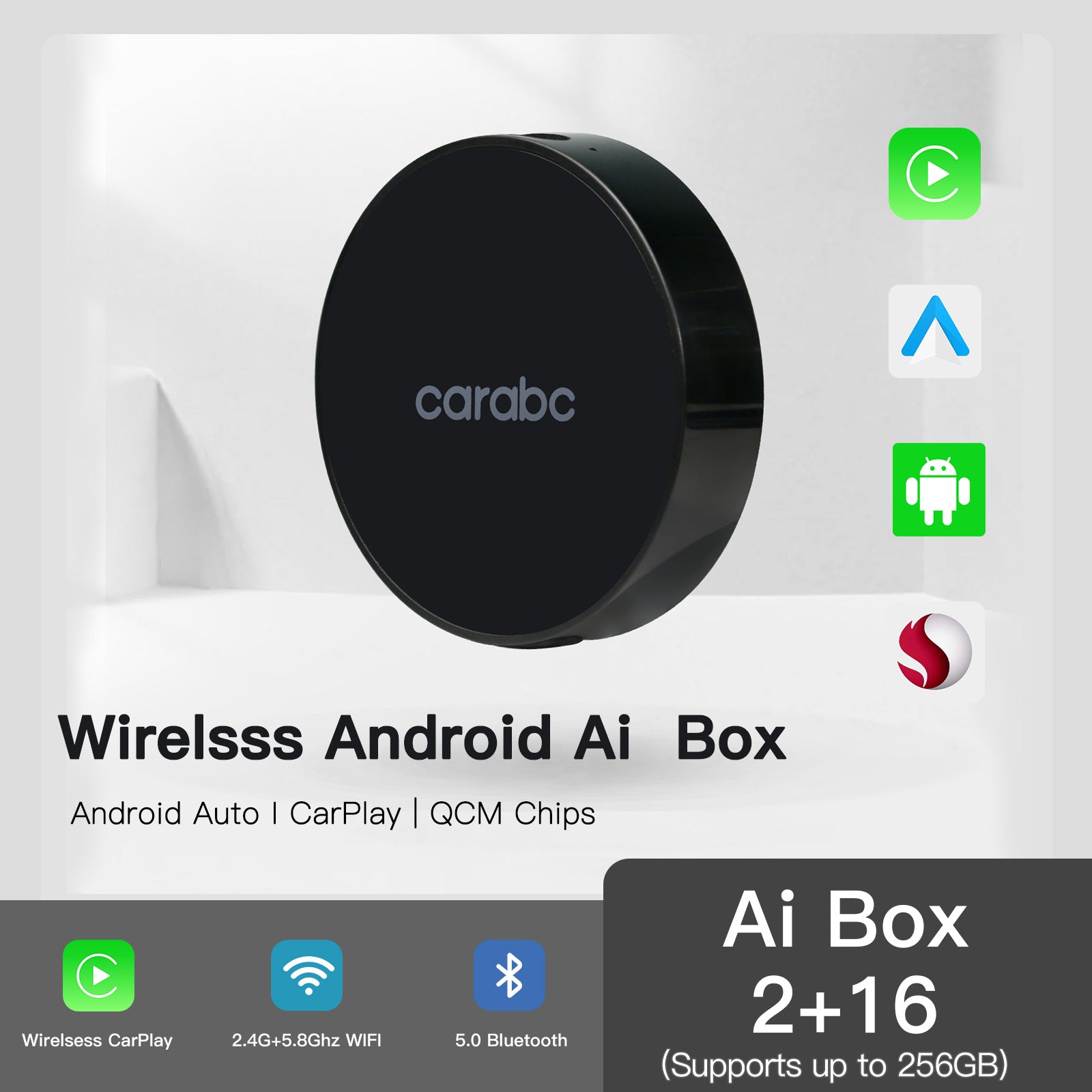 Carabc H3 AI Box bezdrátový adaptér CarPlay