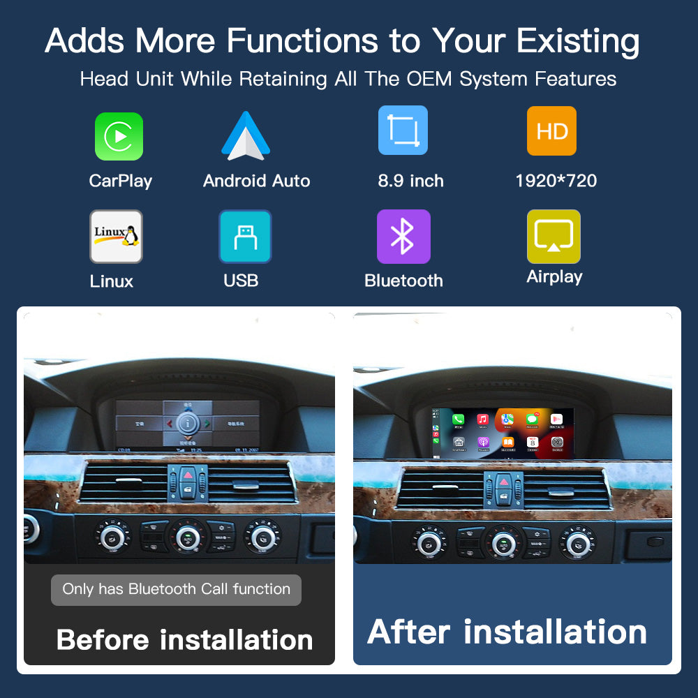 For BMW CCC system carplay screen 2005-2010