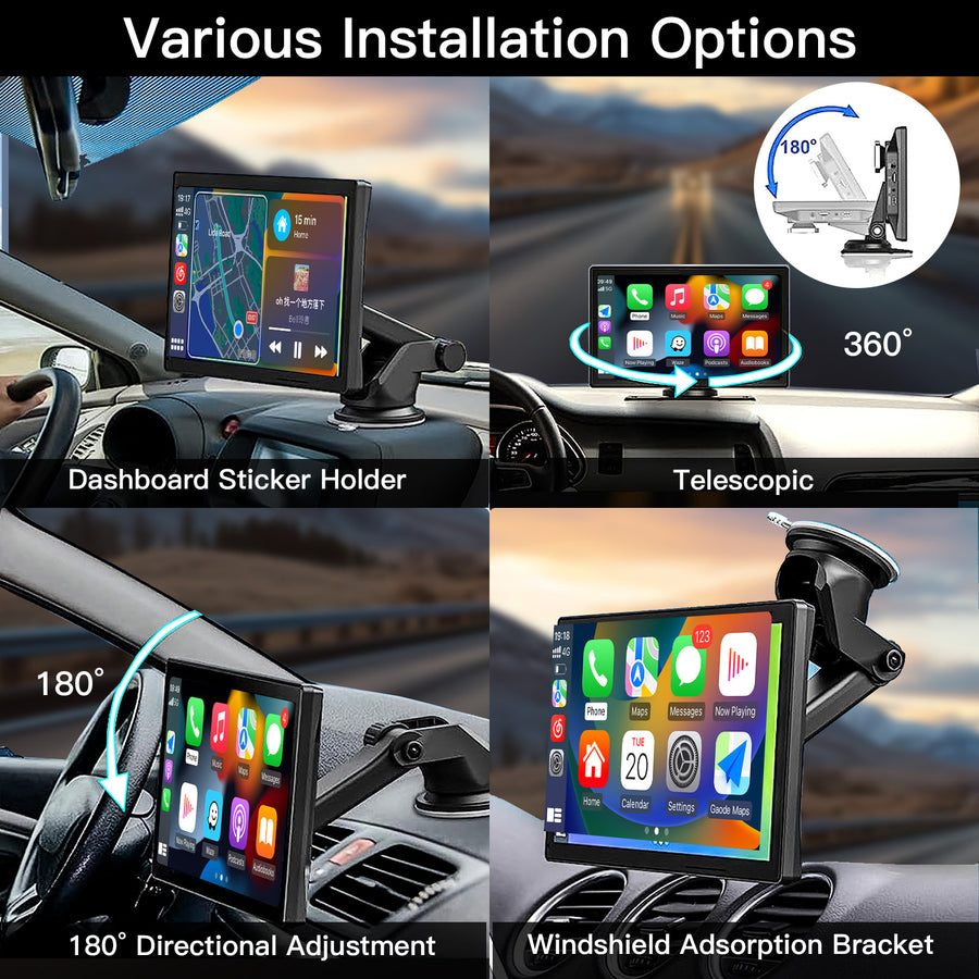 9" draadloos CarPlay en Android Auto-touchscreen