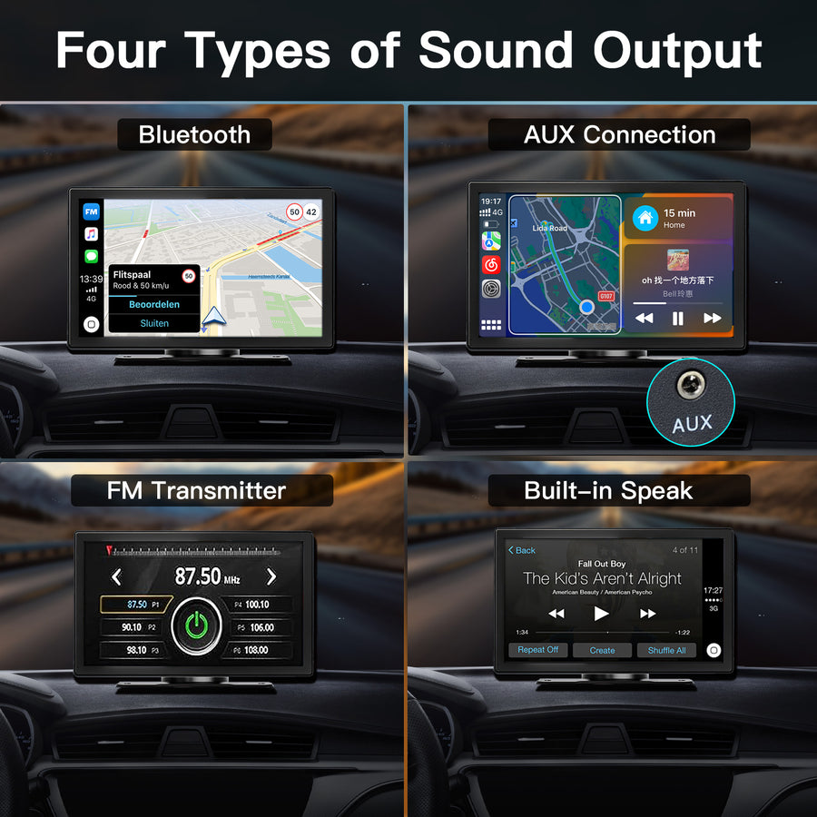 9 インチ ワイヤレス CarPlay および Android 自動タッチ スクリーン