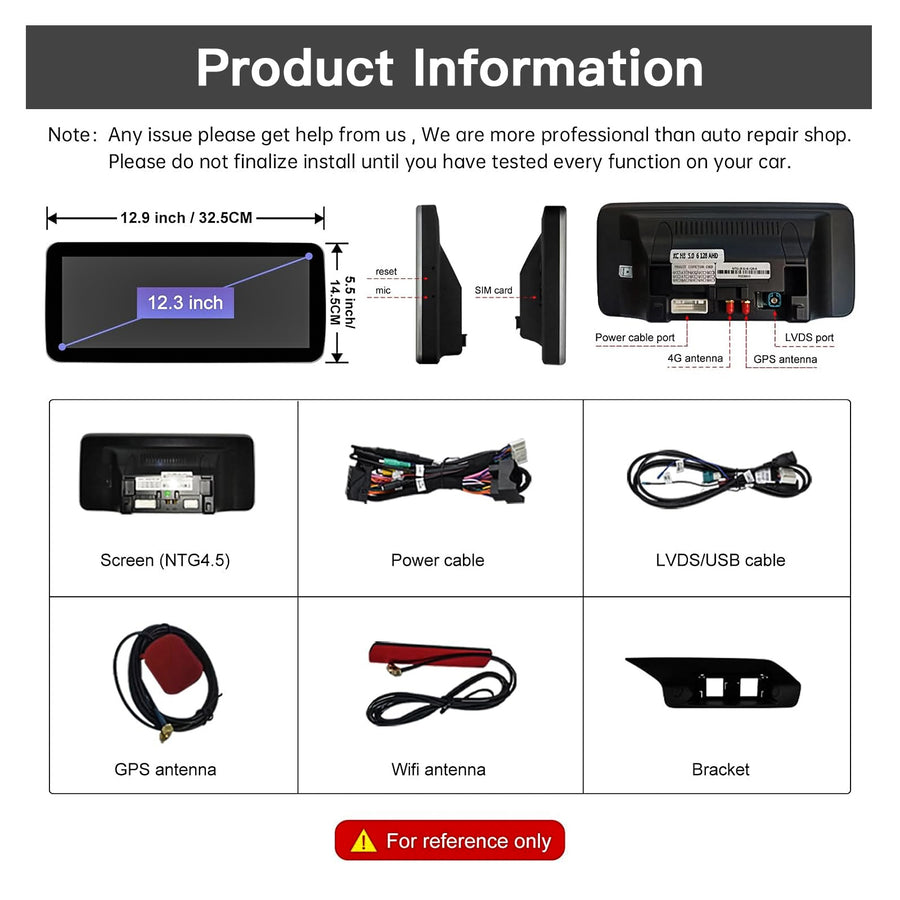 Mercedes Benz 10.25'' NTG 4.5 System Touchscreen Wireless Carplay and Android Auto