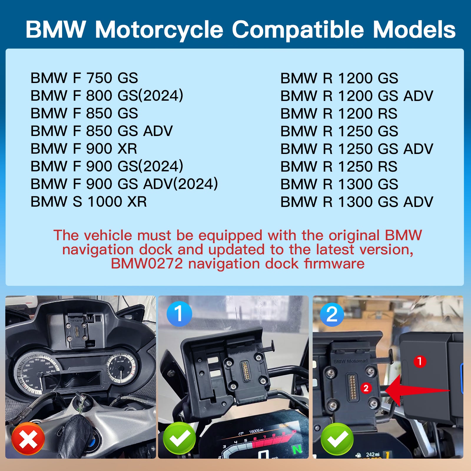 Carabc DB601 Carplay-Bildschirm für BMW Motorrad R 1250 GS/1300 GS/F900 GS/F850 GS/S1000 R/R1250 R/R1250 RS