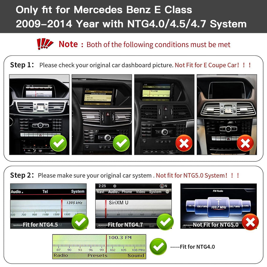 Mercedes Benz 10.25'' NTG 4.5 System Touchscreen Wireless Carplay and Android Auto
