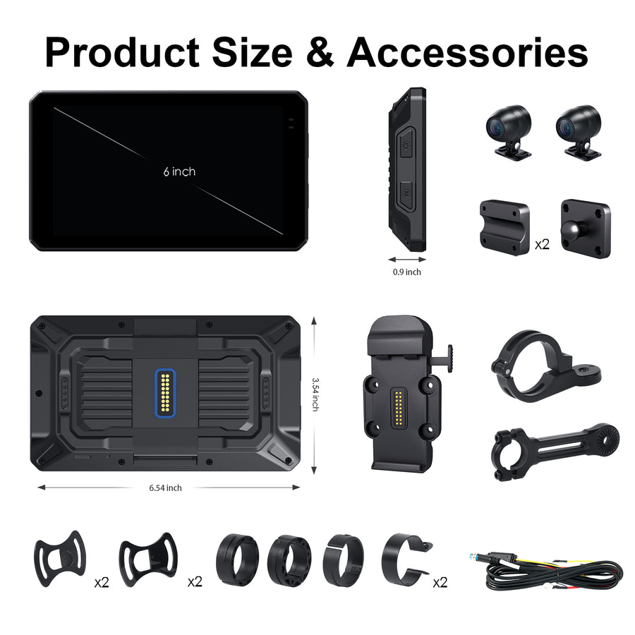 Carabc New DM601 Universal Motorcycle CarPlay Screen