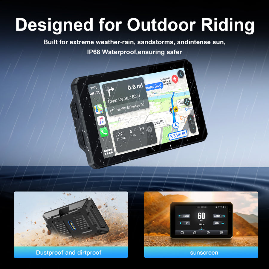Carabc New DM601 Universal Motorcycle CarPlay Screen