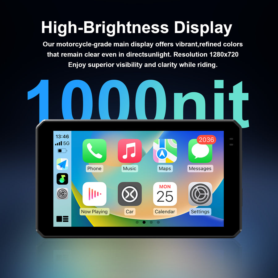 Carabc New DM601 Universal Motorcycle CarPlay Screen