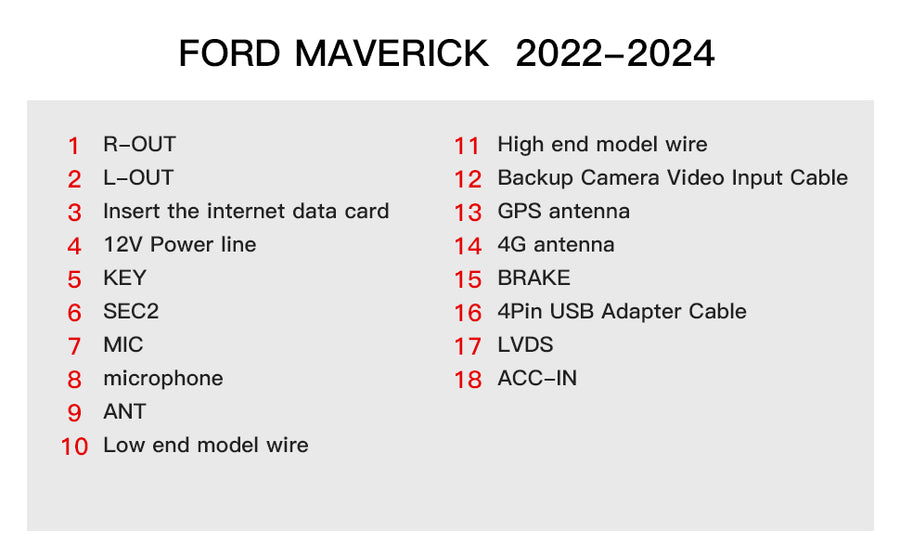 CarABC 13.2" Android 13 Car stereo Retains Sync3 for Ford Maverick 2022 - 2024 Wireless CarPlay & Android Auto CarRadio Upgrade