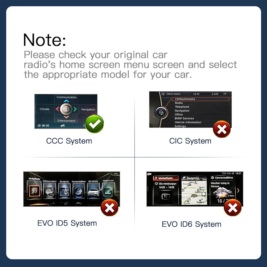 Obrazovka systému BMW CCC carplay 2005-2010
