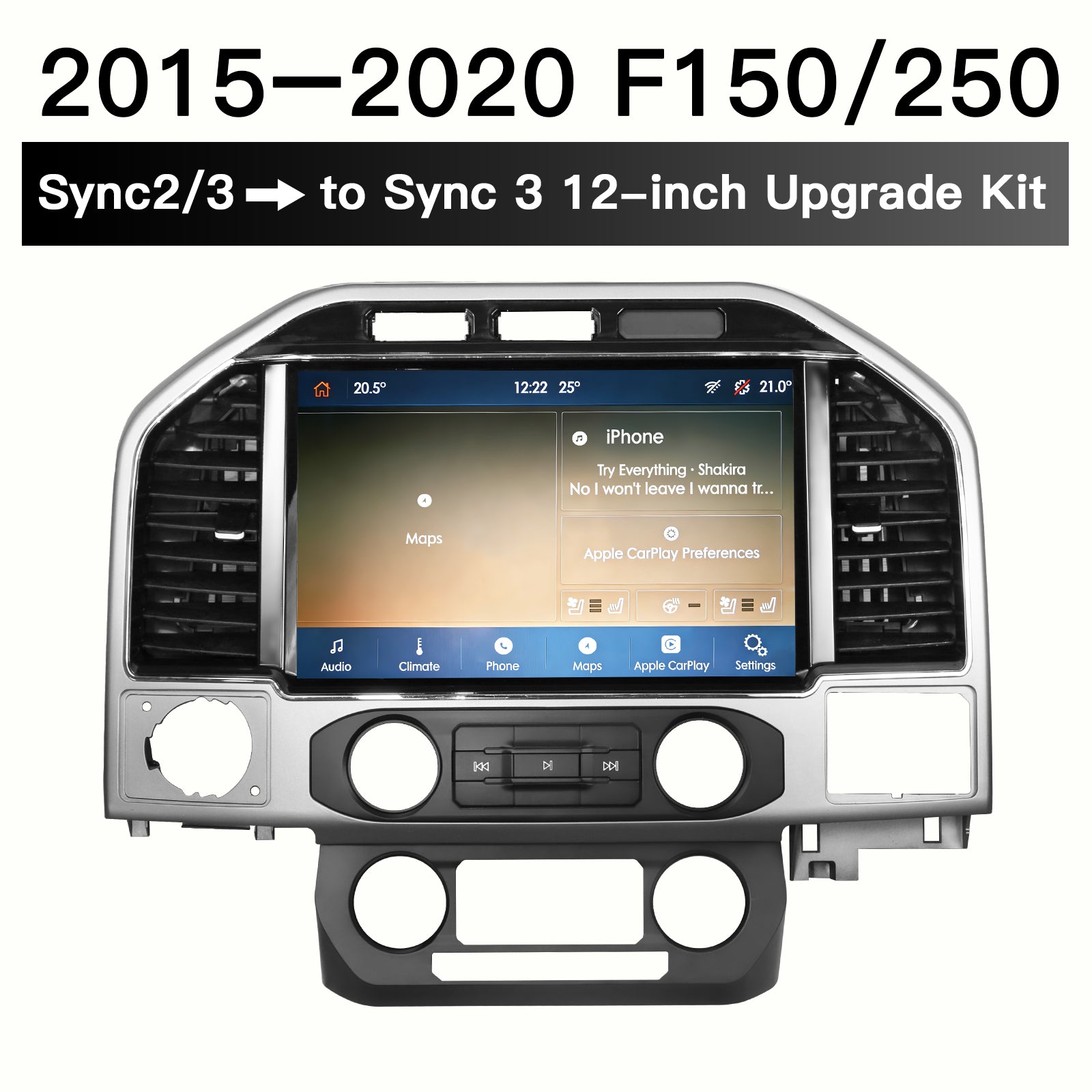 For Ford F-150 250 2015–2020 SYNC3 8″ to 12″ OEM-Style Lincoln Screen Upgrade
