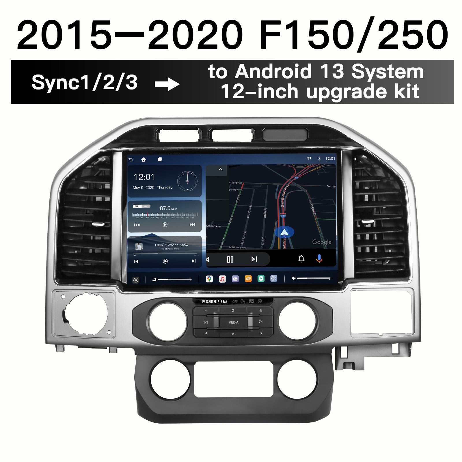 For Ford F150 F250 2015–2020 12" Android 13 Car Radio Upgrade | Compatible with SYNC1 SYNC2 SYNC3