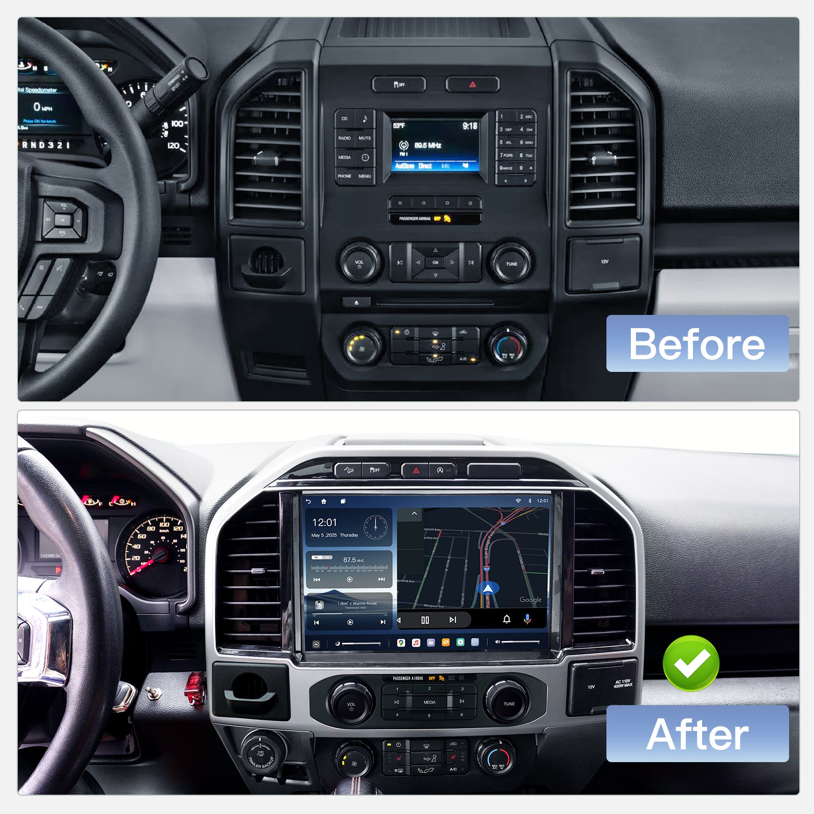 For Ford F150 F250 2015–2020 12" Android 13 Car Radio Upgrade | Compatible with SYNC1 SYNC2 SYNC3