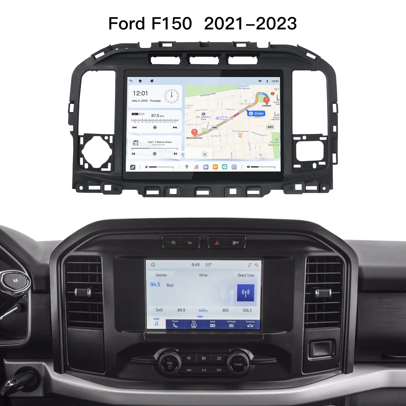 Carabc 12" Android 13 Car Stereo Retains Sync4 for Ford F150 2021 - 2023 Wireless CarPlay & Android Auto | Head Unit Upgrade