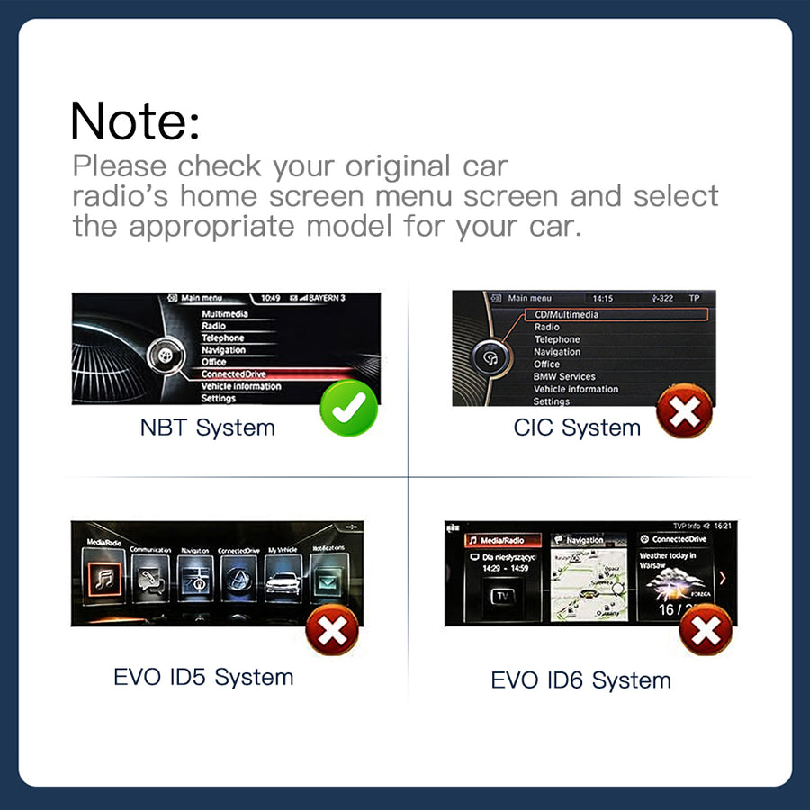 BMW 10,25 Zoll NBT-System-Carplay-Bildschirm 2012–2016