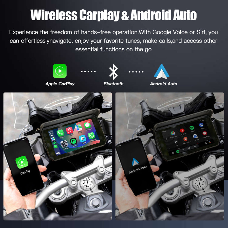 Auto obrazovka androidu na motocyklu carplay