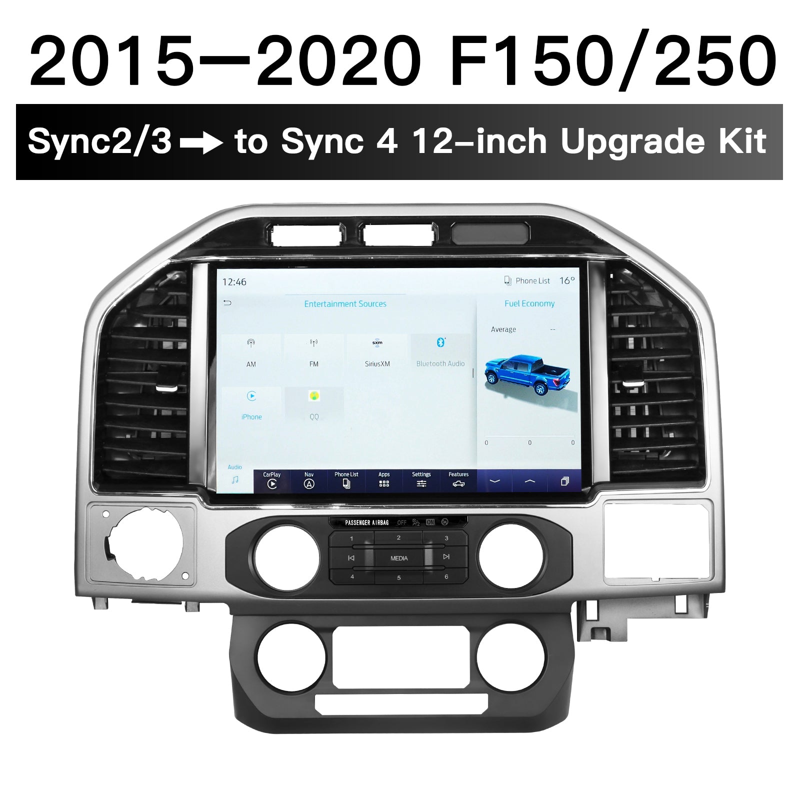 For Ford F150 F250 2015-2020 Upgrade to Sync4 with 12'' Screen Upgrade kits
