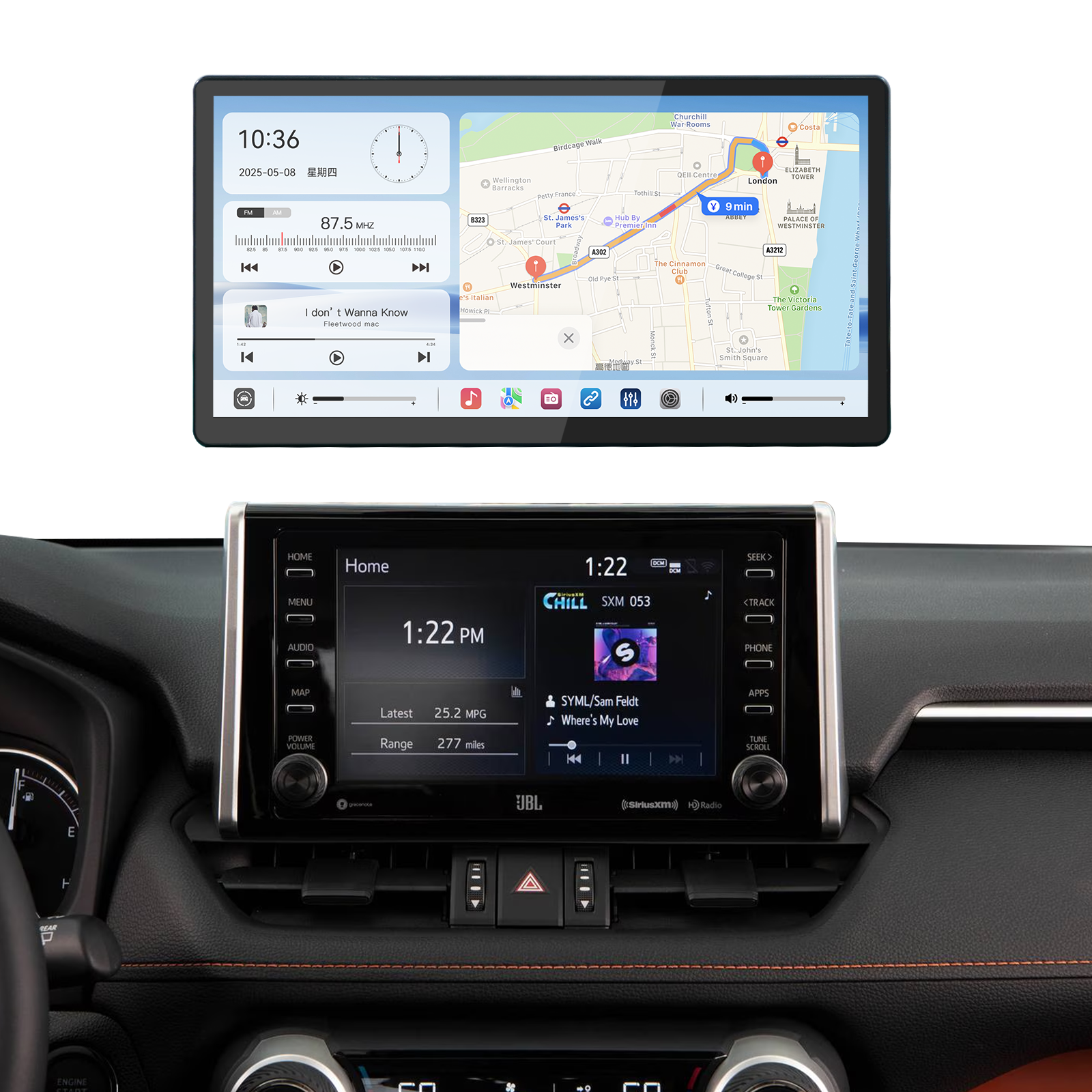 Carabc 13.2" Android 13 Car Stereo for Toyota RAV4 2019–2022 Wireless CarPlay & Android Auto Car Radio Upgrade