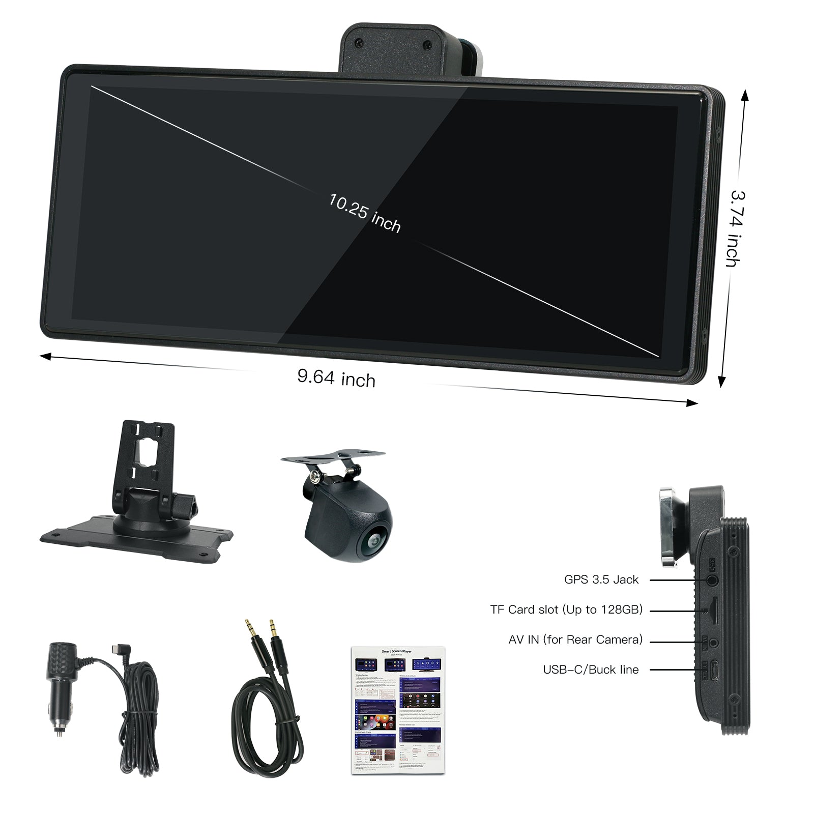 ワイヤレス CarPlay & Android Auto 10.25 インチ IPS CarPlay タッチ
