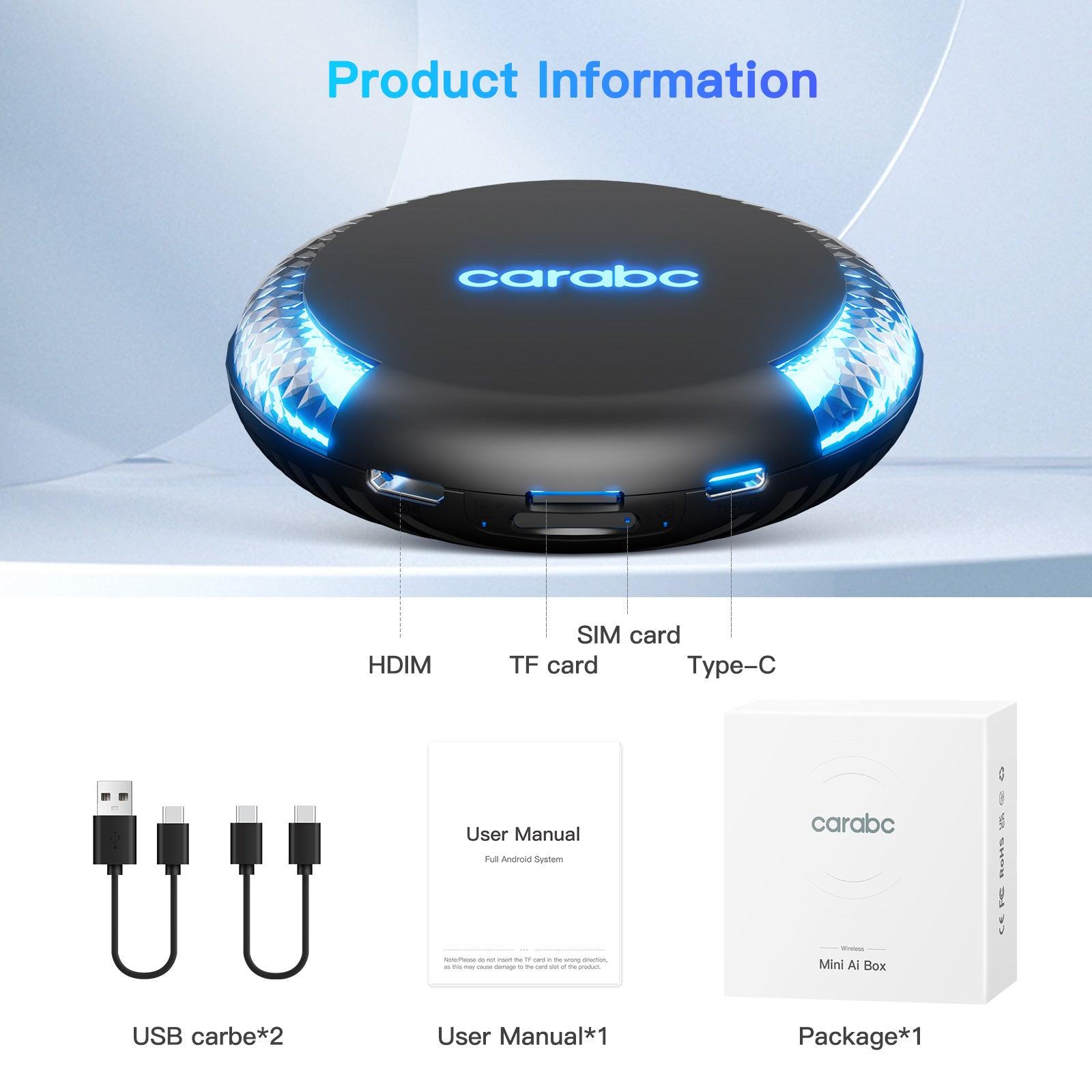 Carabc H5 AI Box Wireless Carplay Adapter - CARABC