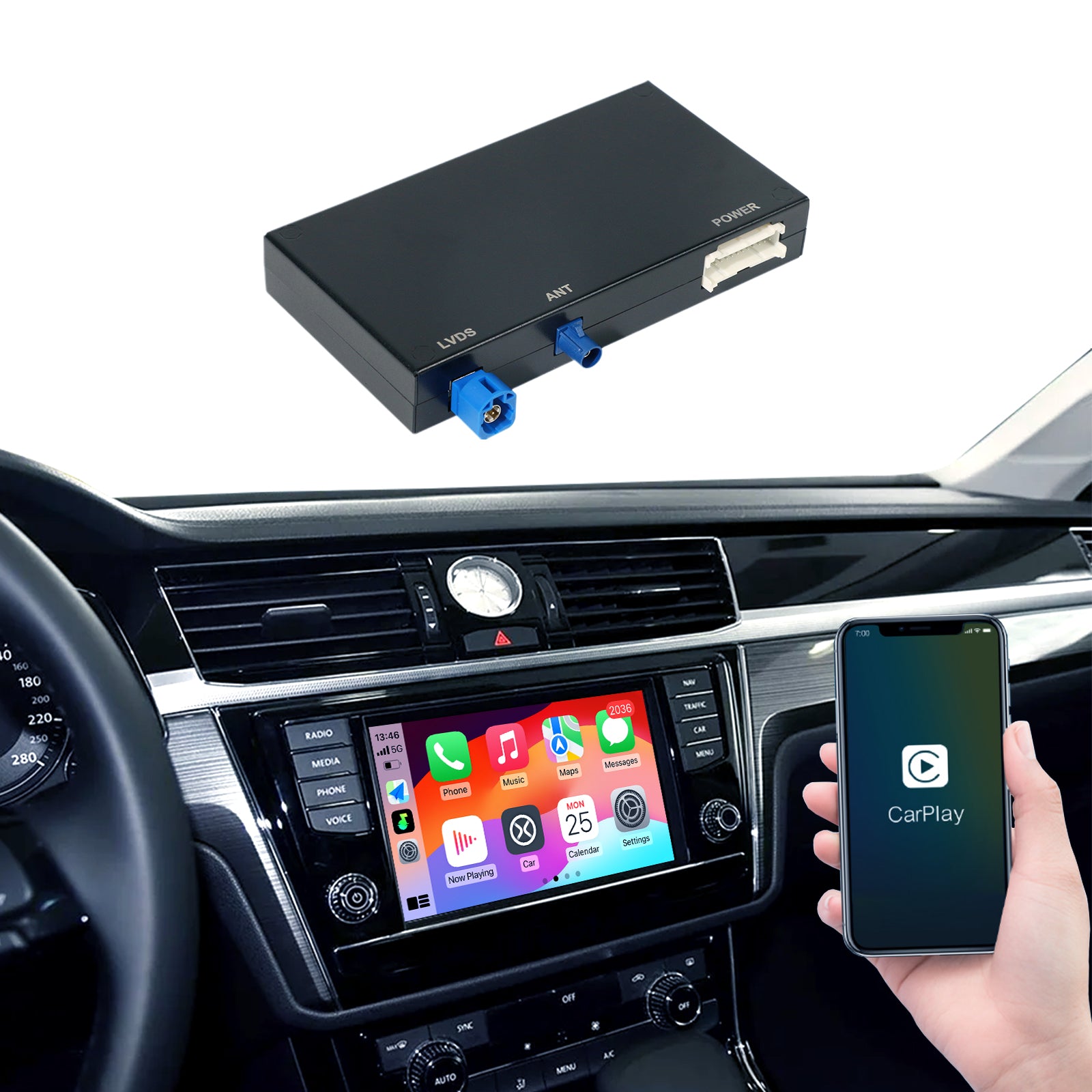 For Volkswagen Golf MIBI/MIB2 Wireless Carplay &Android Auto 2013-2019