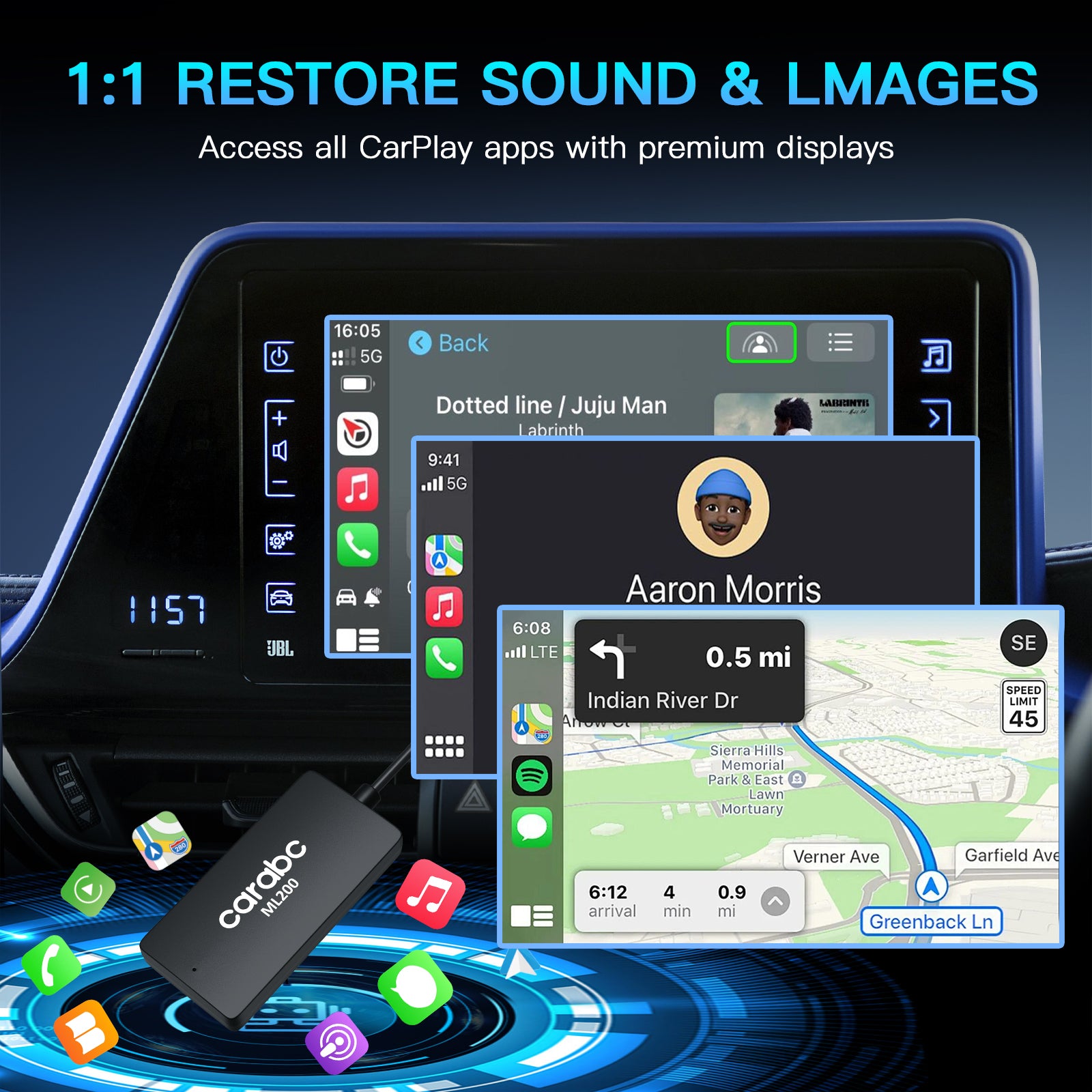 MirrorLink to CarPlay & Wireless Android Auto for Toyota,VW,ubaru