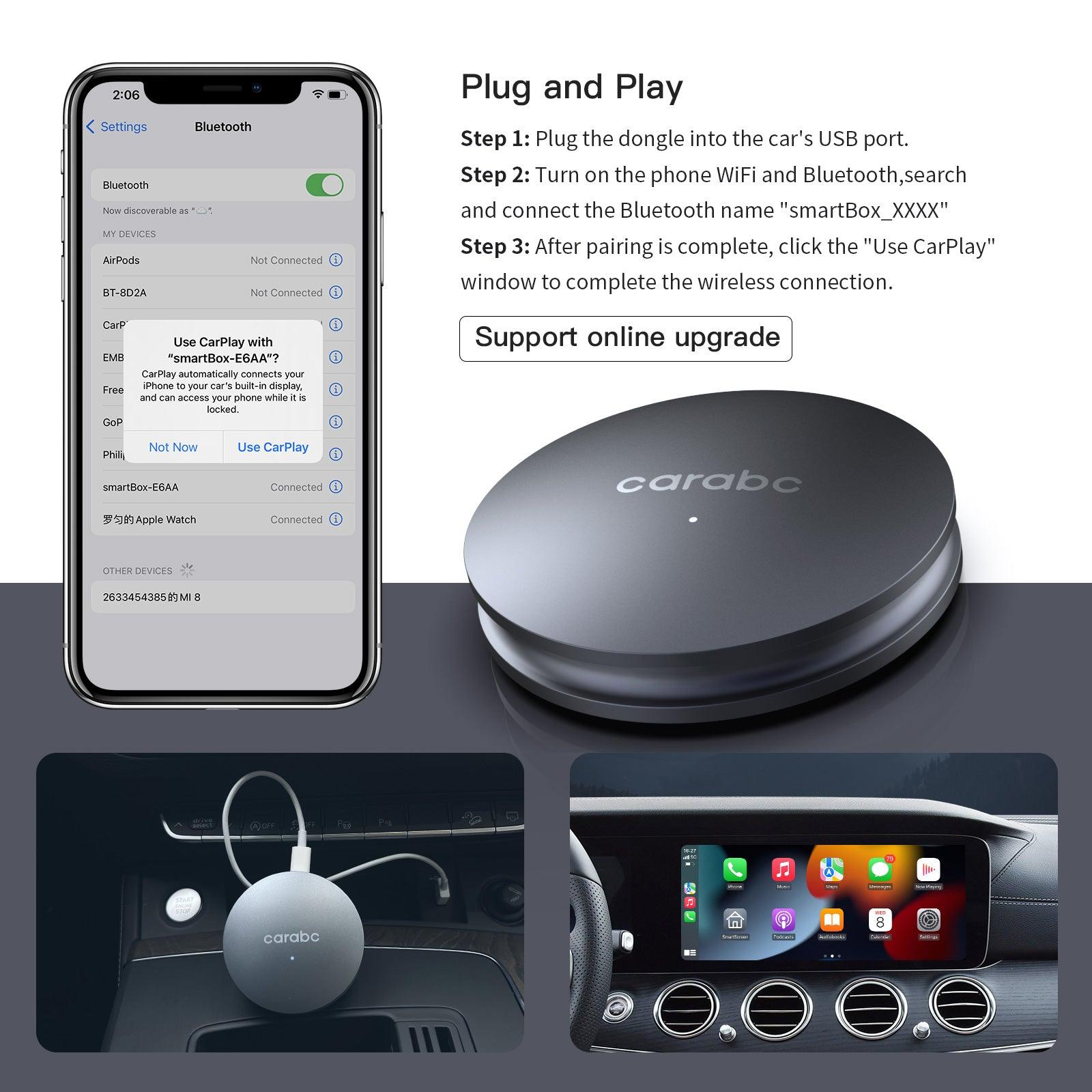 Acheter Adaptateur CarPlay sans fil pour iOS, filaire vers Dongle